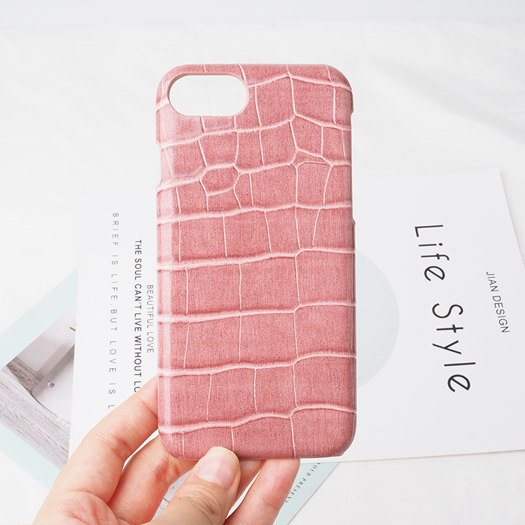 Best selling pink Stone - lined leather phone case