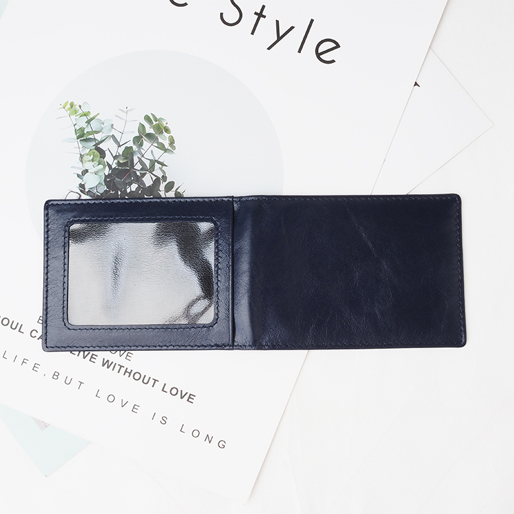 Hot sale unisex genuine leather pocket bifold id credit card holder