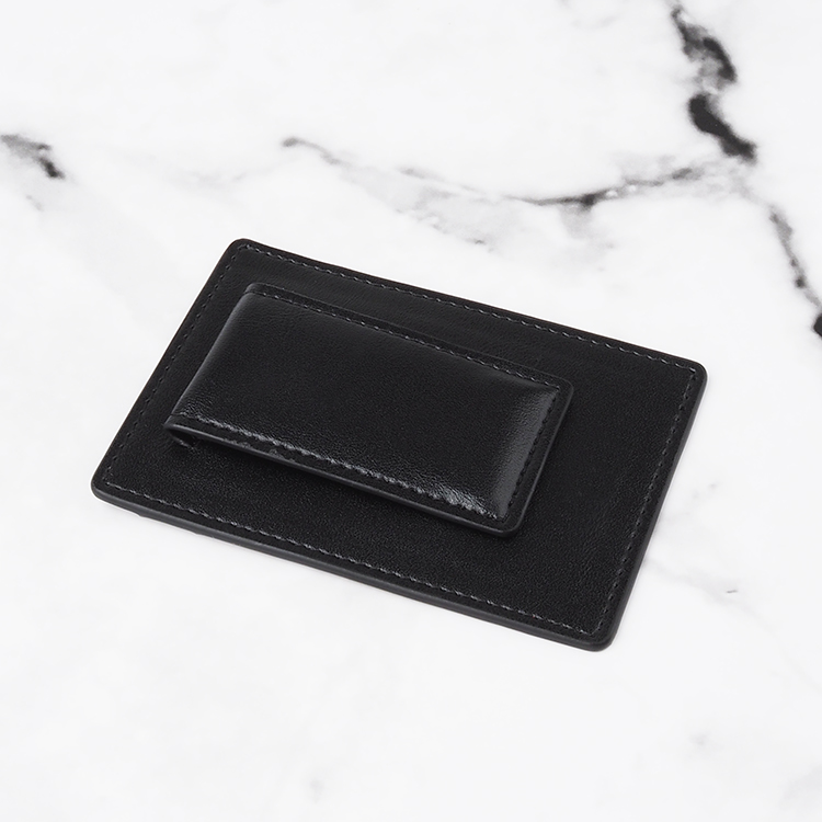 Strong Magnet Genuine Leather Credit Card Holder Wallet Men Slim Money Clip Card Wallets