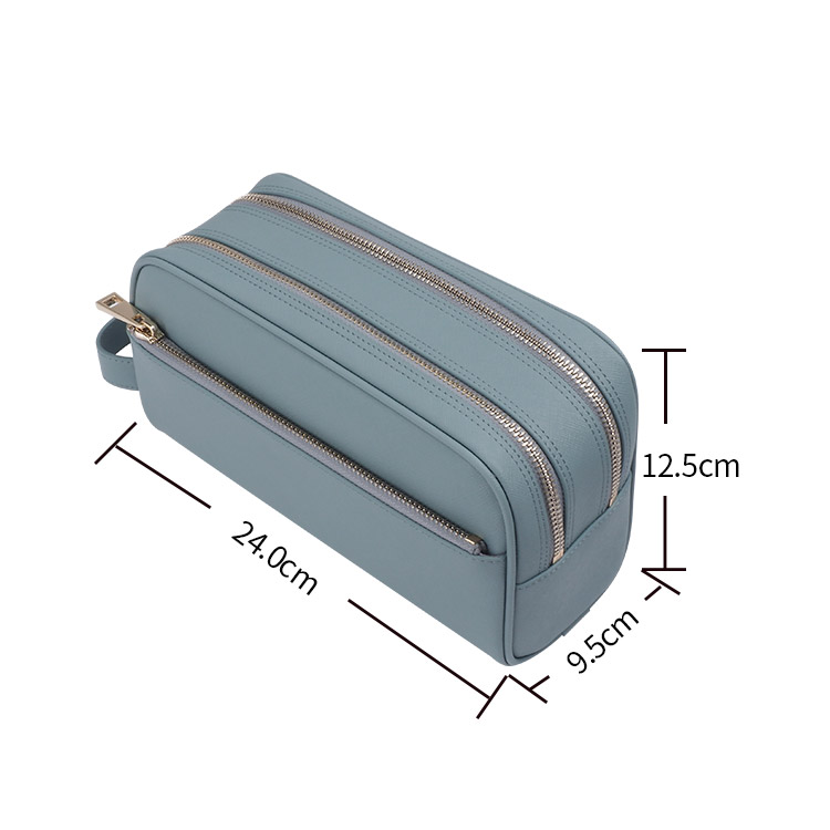 High capacity travel pouch laundry leather wash bag
