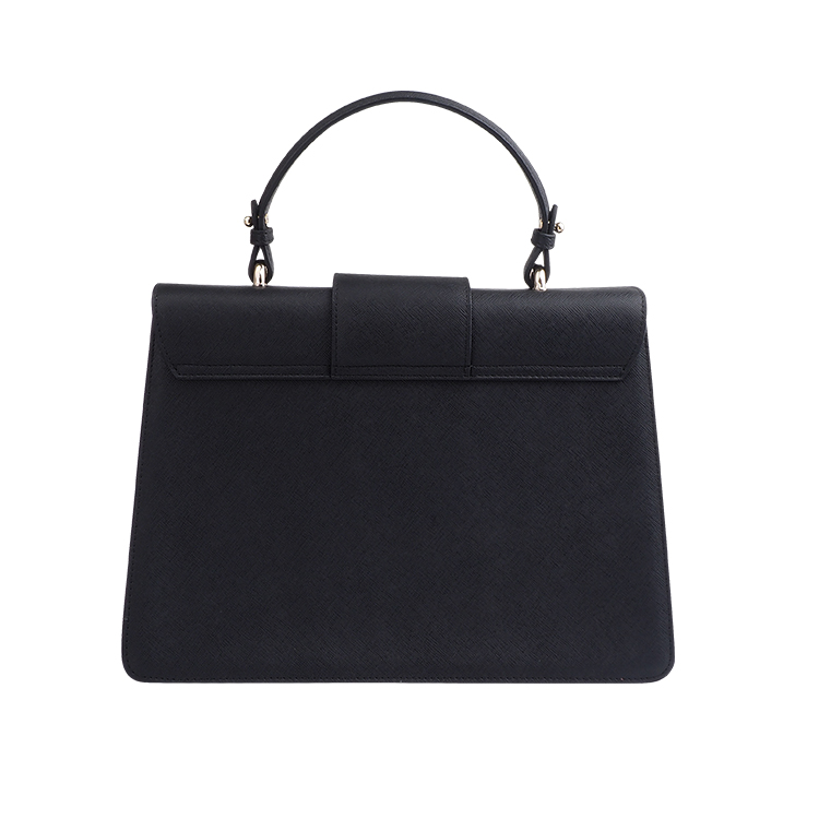 Fashion trendy big shoulder bag women black saffiano leather handbag
