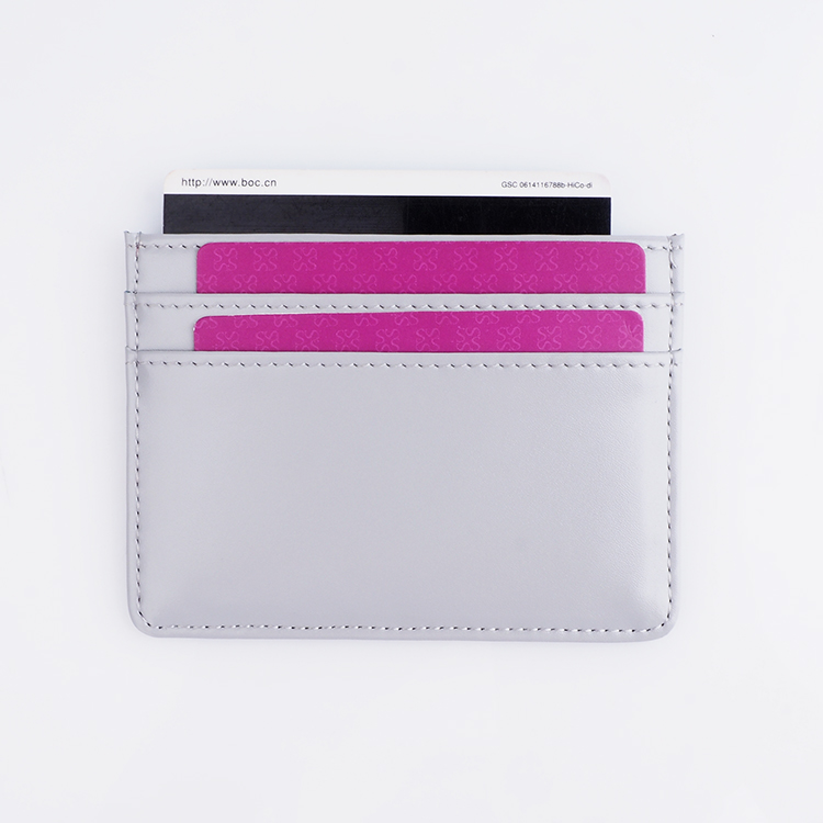 Slim wallet card holder wallet smooth leather 5 slots card holder