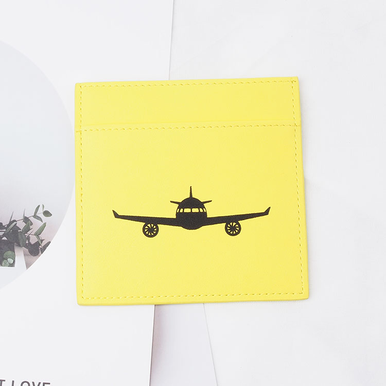 yellow genuine leather leather card holder women