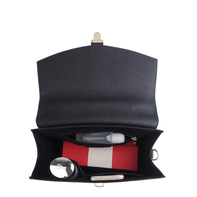 Fashion trendy big shoulder bag women black saffiano leather handbag