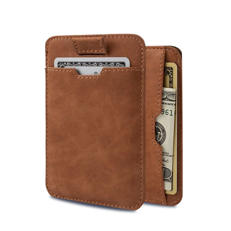 genuine slim leather card holder custom logo anti rfid wallet credit card holder
