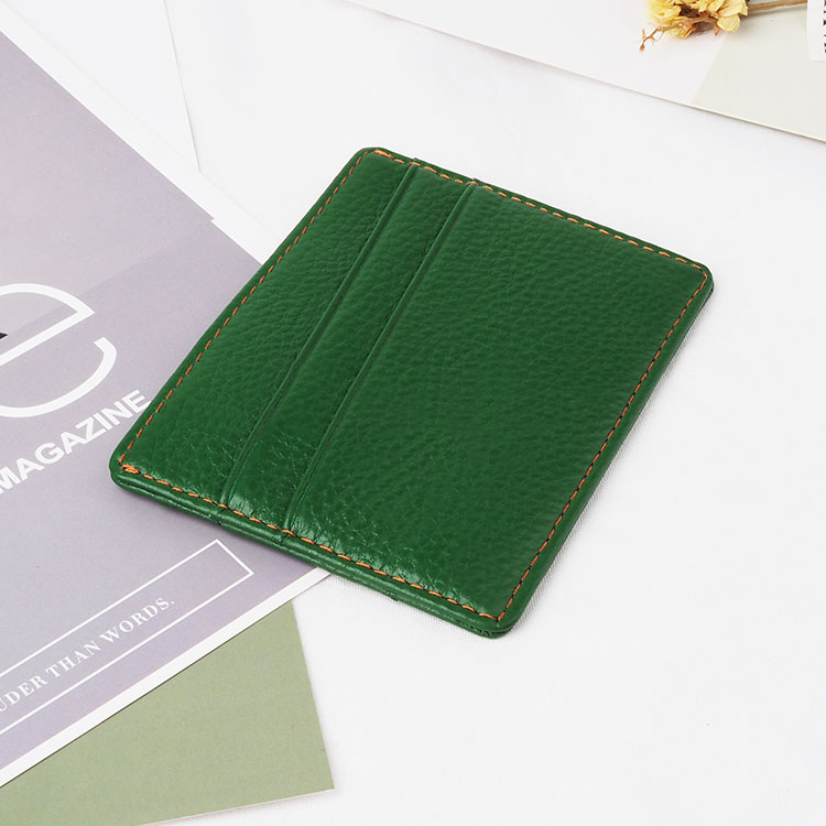 Wholesale factory price genuine leather wallet rfid blocking slim credit card holder