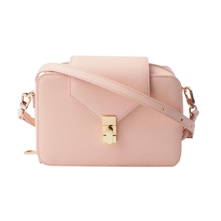 Genuine Leather square mini top handle shoulder handbag for lady crossbag