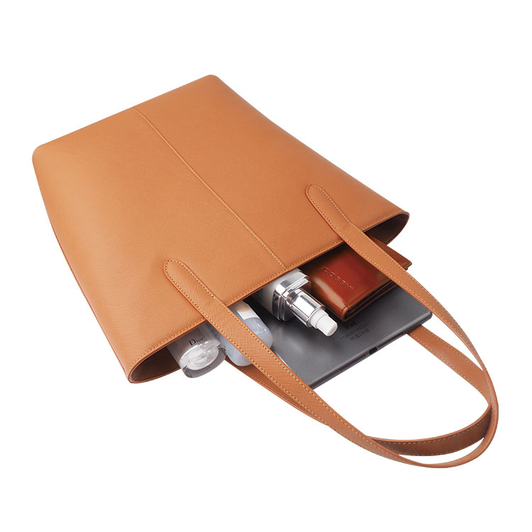 Wholesale factory Custom Designer Genuine Leather Tote Bag luxury genuine leather zipper tote bag