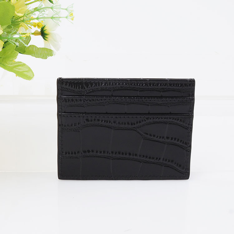 Slim Wallet RFID Blocking Genuine Leather Credit Card Holder crocodile card holder leather