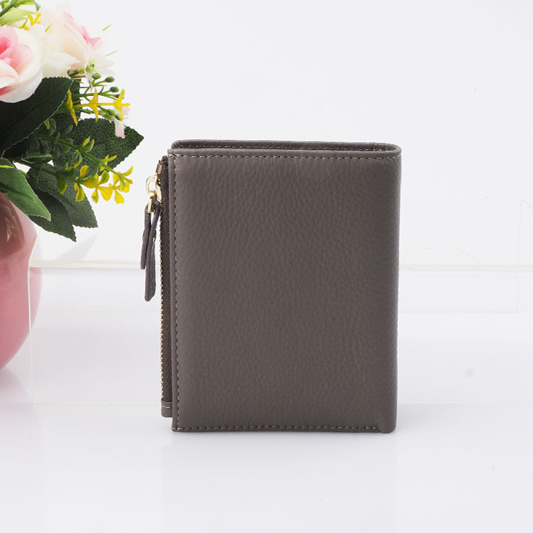 custom private grain Leather Women Short Wallets