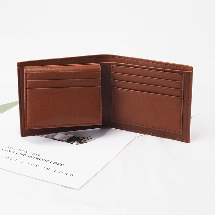 luxury custom logo men rfid bifold leather wallet