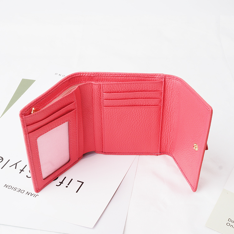 Cossni brand expo design pink female wallet soft genuine leather rfid blocking wallet for young girl