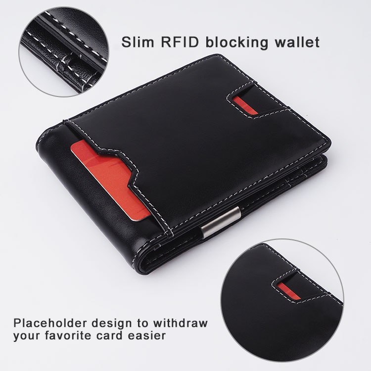New arrival Thin Minimalist Front Pocket leather wallet men