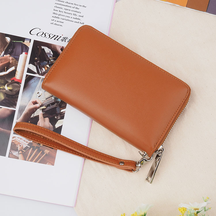 Hot sale Business top Leather Men Zipper Wallets