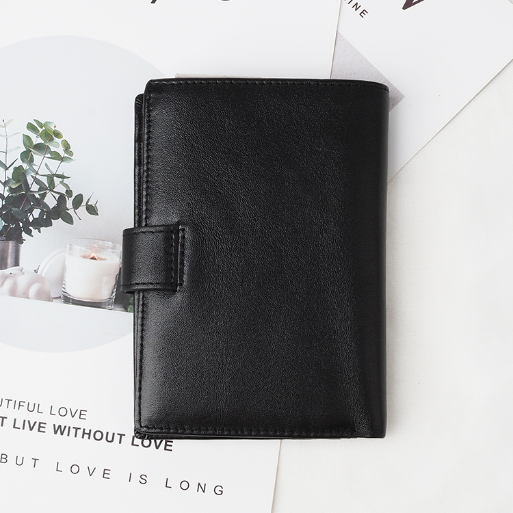 Top quality black genuine leather long style mens leather wallet with RFID blocking protect credit card
