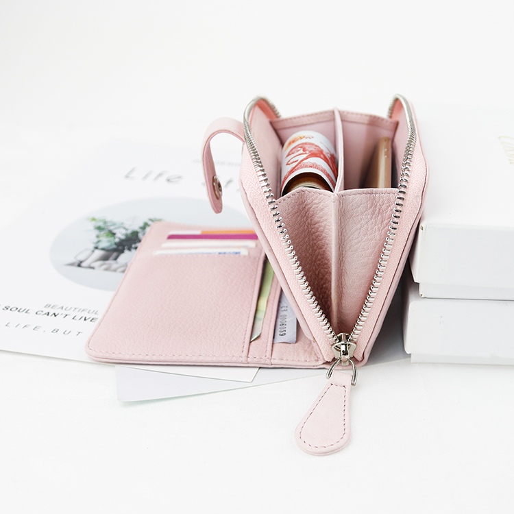 Small Mini Short Wallets Cowhide Leather Women Wallet for Women