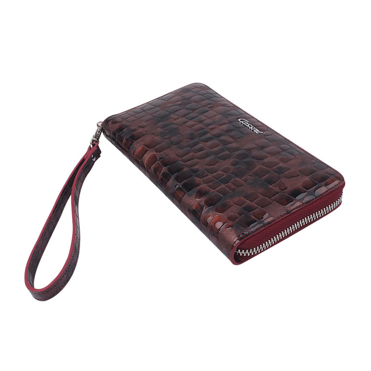 Fashionable custom patent Leather Women Zipper Wallets