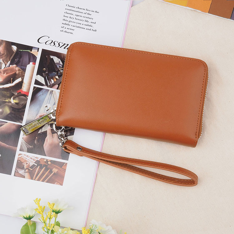 Hot sale Business top Leather Men Zipper Wallets