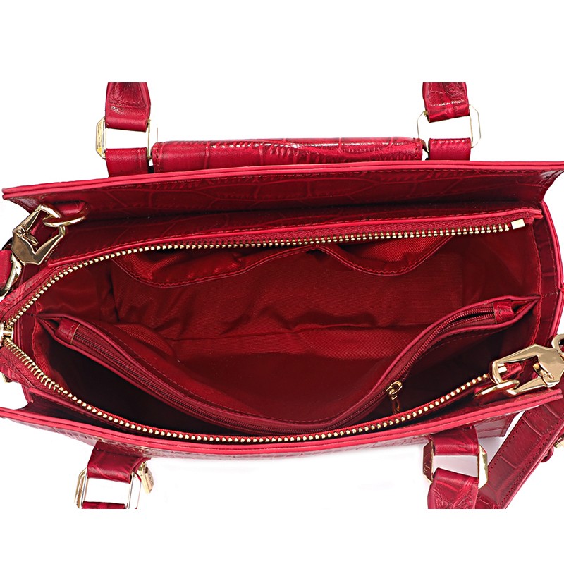 100% Genuine leather woman handbag crossbody Nappa embossed crocodile leather 3 in 1 woman handbag