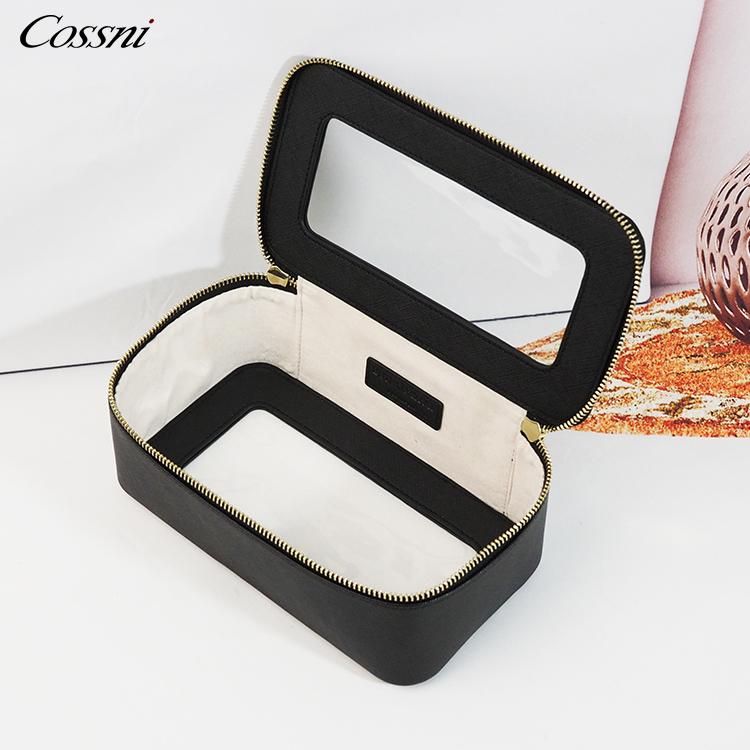 Clear TPU leather pouch cosmetic case travel toiletry bag for ladies