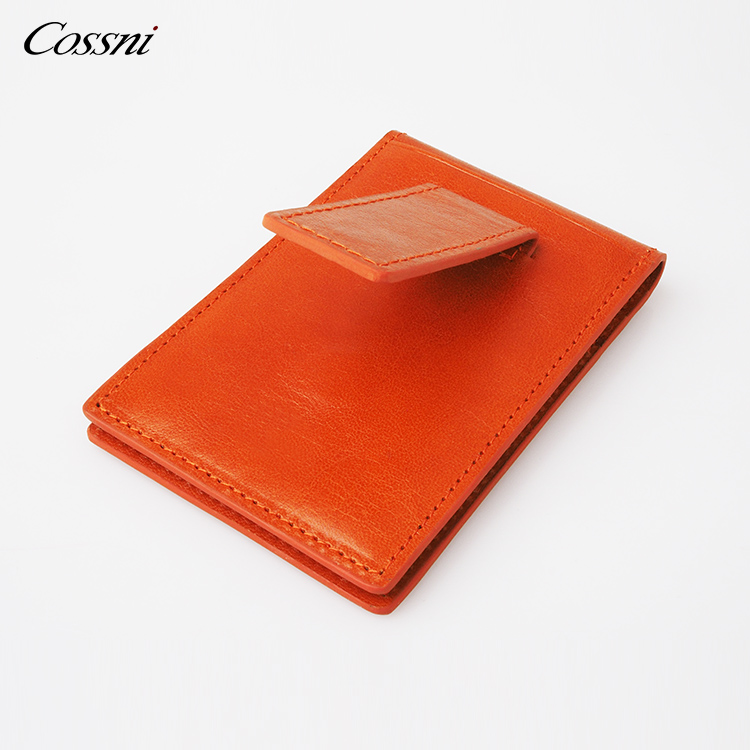 2021 new Bifold Slim italy leather wallet for men vegetable tanned leather purse with Money Clip