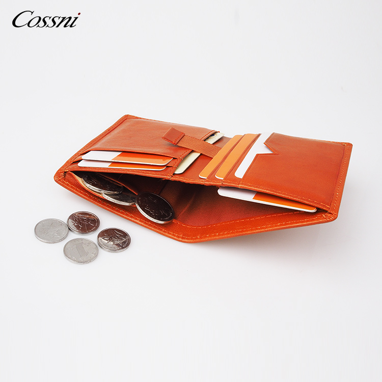 2021 Custom vegetable tanned leather purse italy leather wallet smart RFID money clip mens wallet