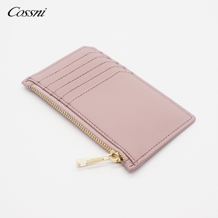 Genuine leather zip leather card holder coin purses