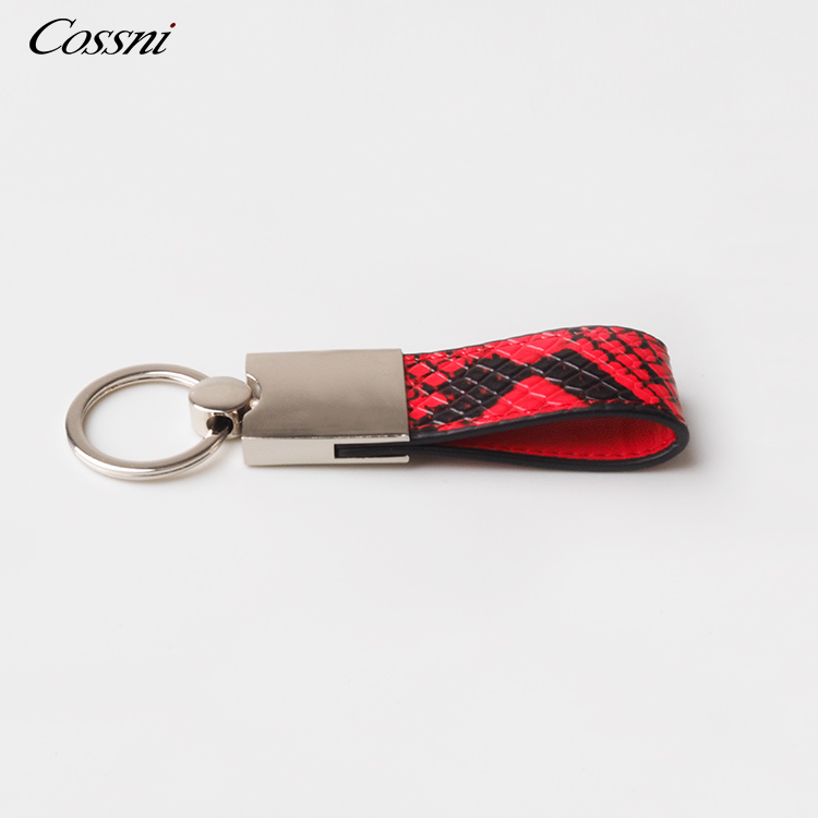 Promotion gift keyring OEM design key holder handmade leather keychain