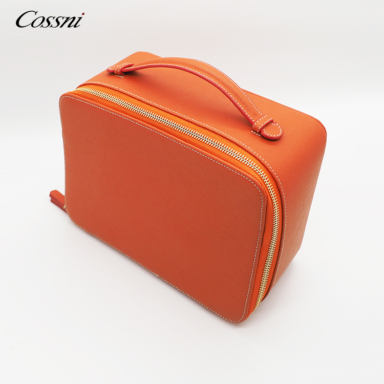 wholesale travel Genuine leather cosmetic bags holder bag makeup case