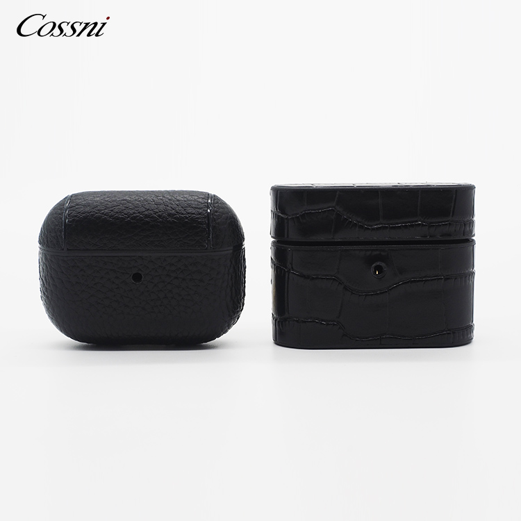 Wholesale Genuine leather Wireless Headset Box Earphone Leather Case for Airpods pro