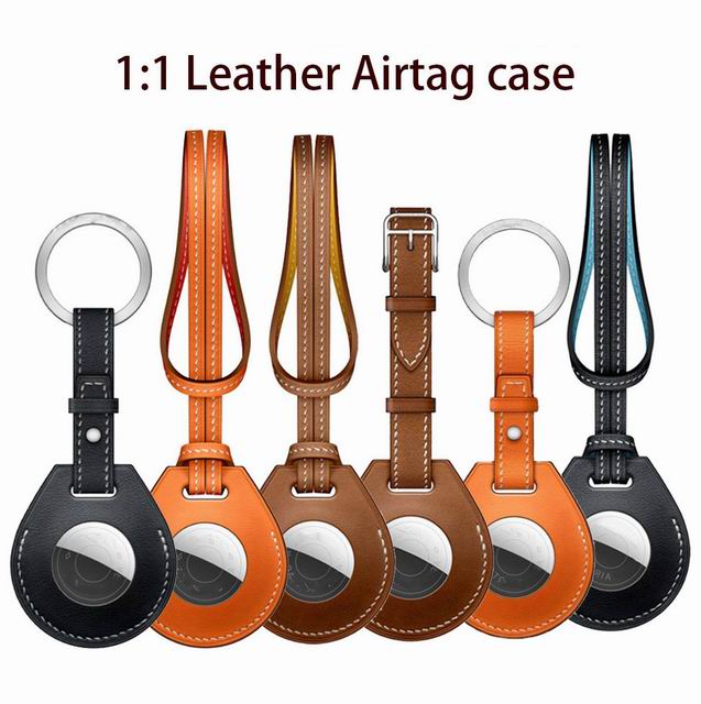2021 hot seller leather case for airtag protective airtag keychain anti-lost airtag leather case