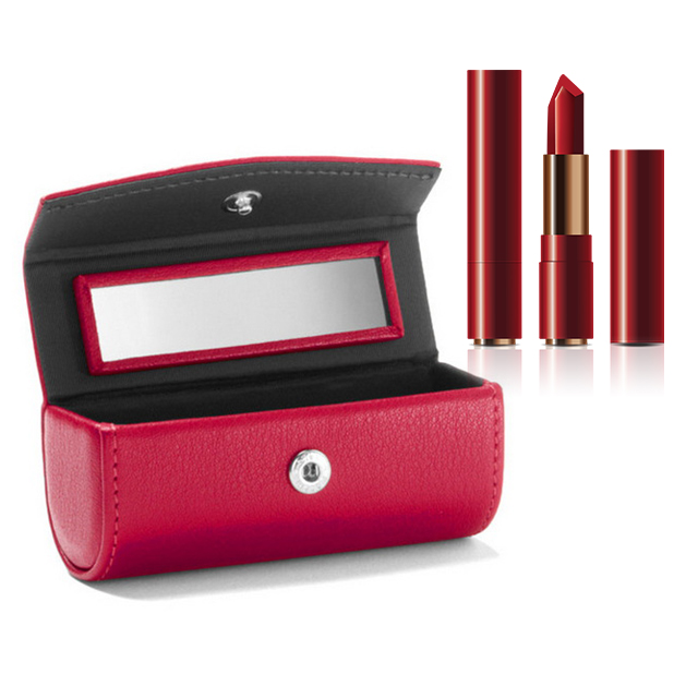 Cossni Red Mini Lipstick Case with Makeup Mirror