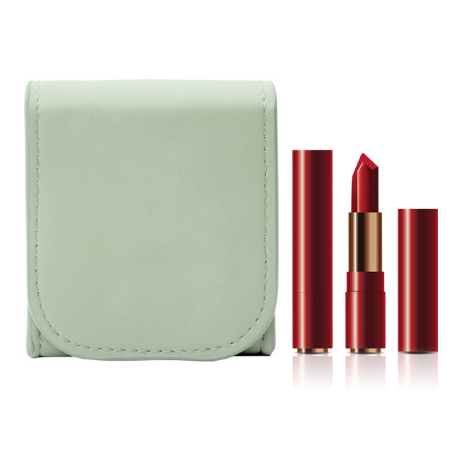 Cossni Green Mini Lipstick Makeup Bag with Makeup Mirror