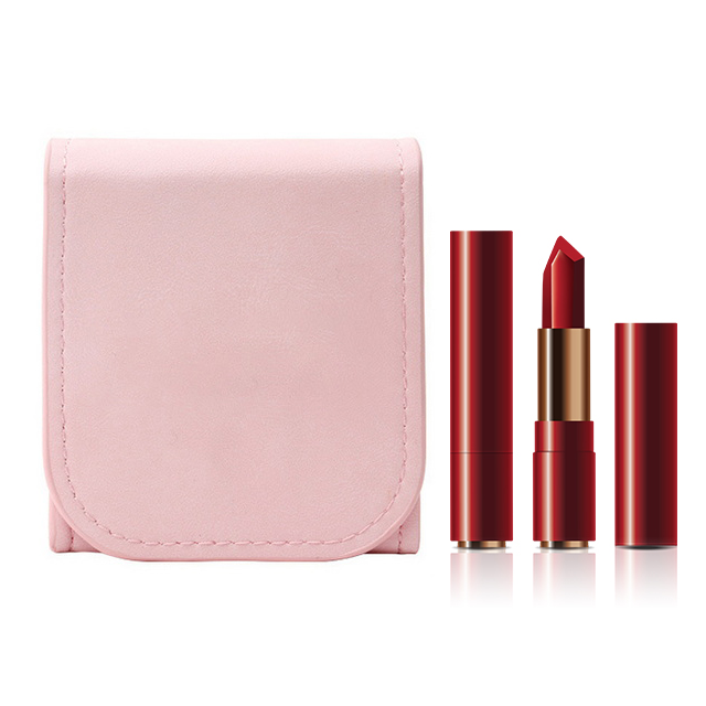 Cossni Pink Mini Lipstick Makeup Case with Makeup Mirror